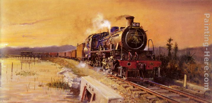 Evening Freight to Knysna painting - Terence Tenison Cuneo Evening Freight to Knysna art painting